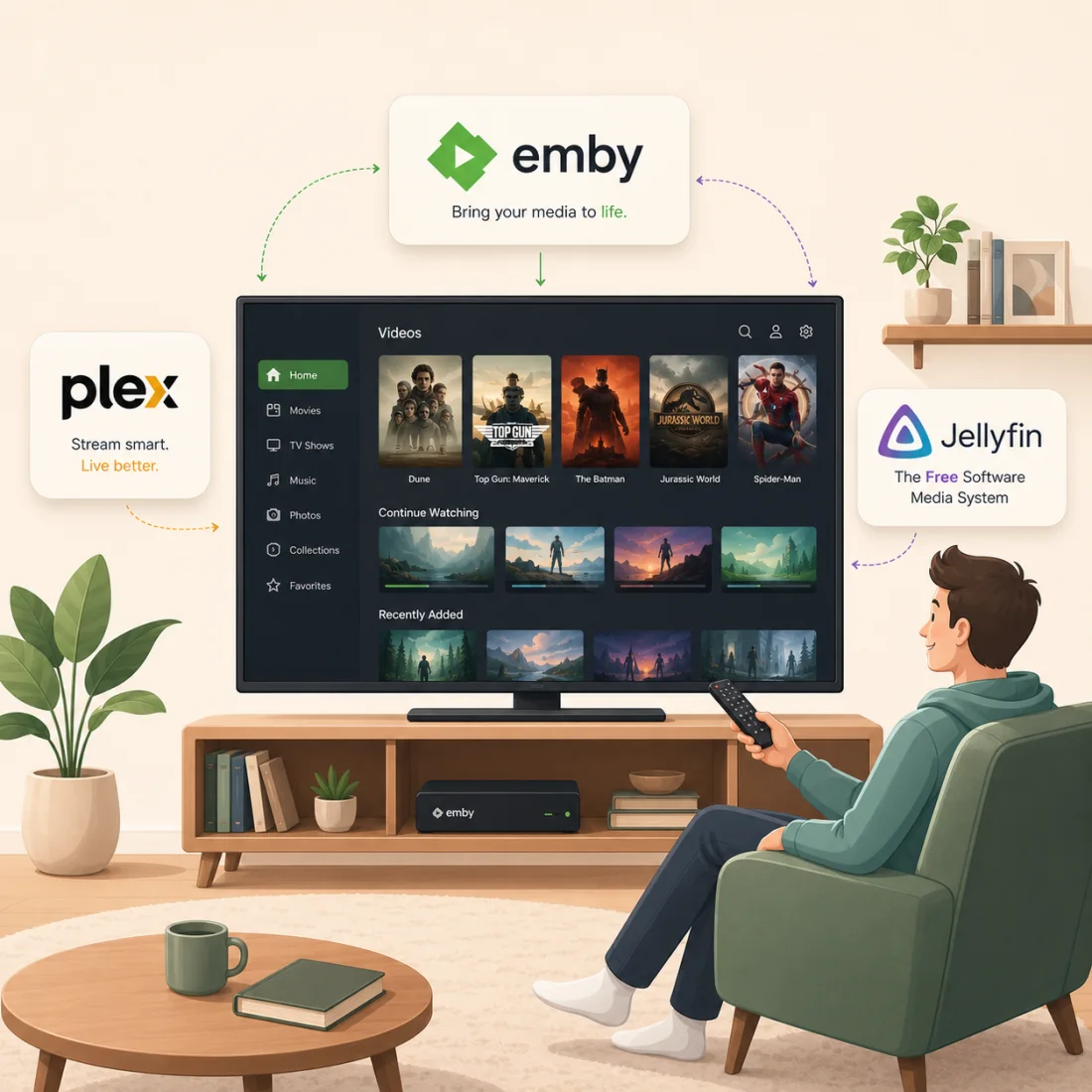 Your Plex, Emby and Jellyfin libraries in one beautiful home